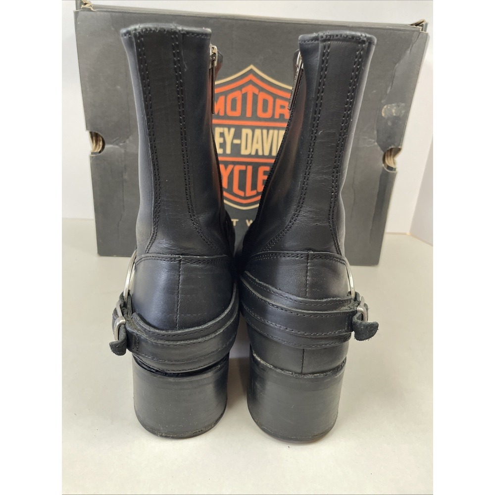 Harley-Davidson Women's 9 M Christa Black Leather Motorcycle Boot Side Zip - Picture 5 of 7